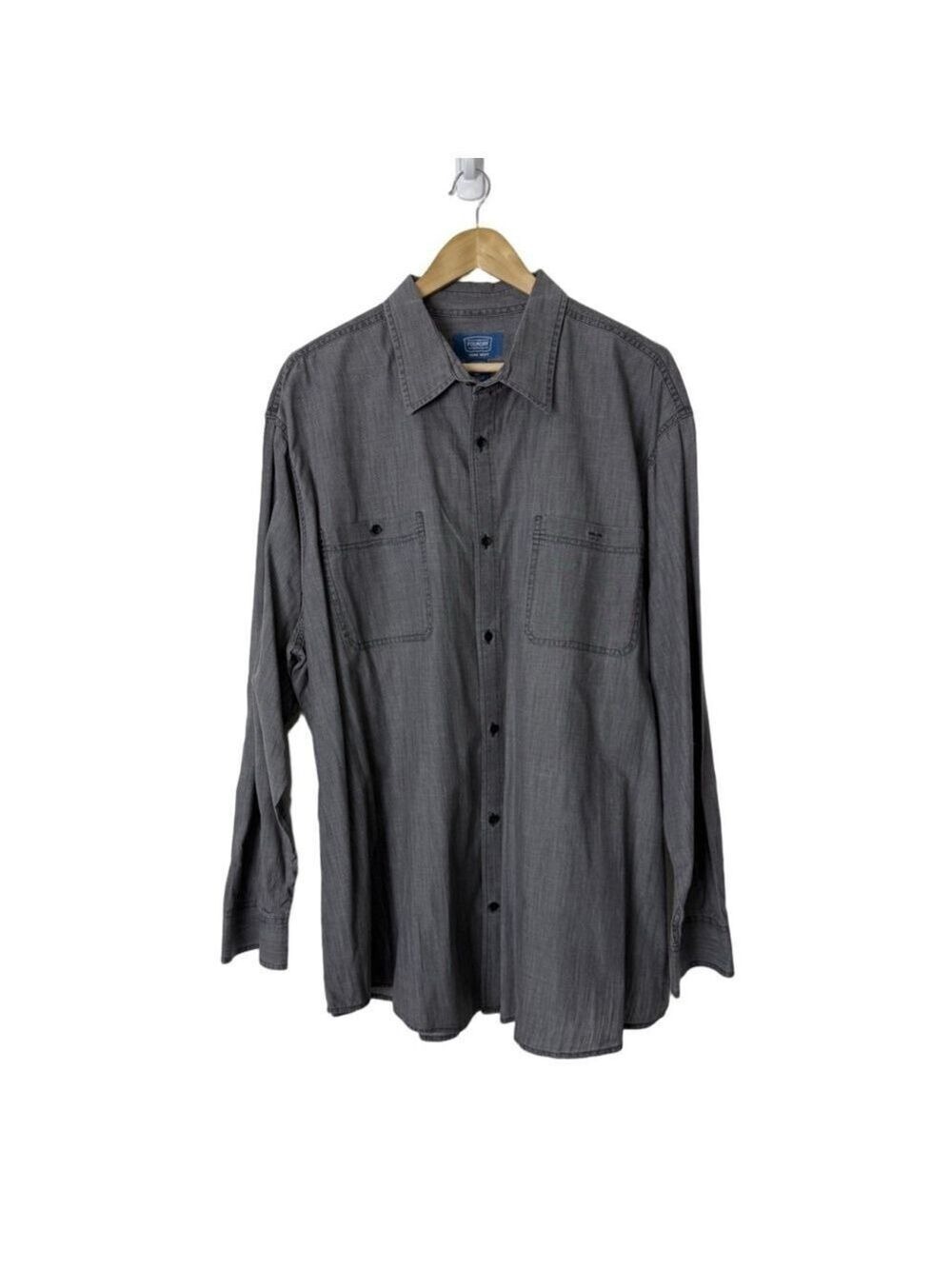 The Foundry Supply Co. Gray Button Up Shirt Men’s 3XL Casual Work Travel Cotton